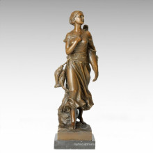 Classical Figure Statue Sea Fisher Bronze Sculpture TPE-187